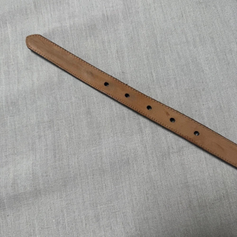 Talbots Black Suede Leather Belt Made in Italy Slim Waist Belt Size Small